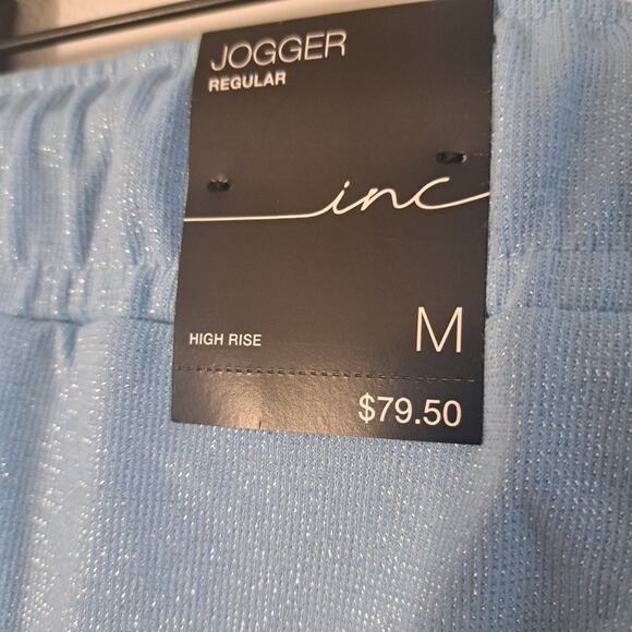 INC International Concepts High Rise Metallic Knit Joggers - Picture 3 of 8